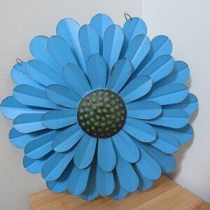 Blue Flower Metal Door Decoration